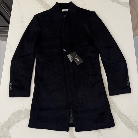 Aptro Other - Aptro NWT Wool Blend Overcoat Mens Small Black Winter Mid Length Corpcore Career
